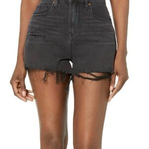 Blank NYC Distressed Black Jean Shorts